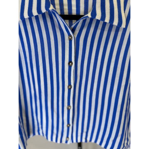 La Ligne	- Womens Blue Stripe collared sweater - XS - Picture 5 of 7